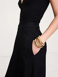 High-Rise Wide-Leg Crepe Palazzo Pant