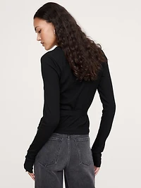 Ribbed Wrap Top