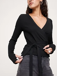 Ribbed Wrap Top