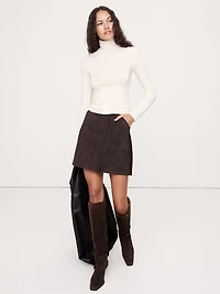 Luxe Wool-Blend Turtleneck T-Shirt