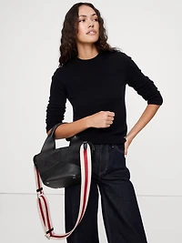 Leather & Suede Mini Zip Tote
