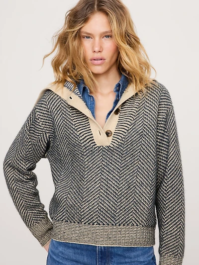 Herringbone Jacquard Sailor Sweater