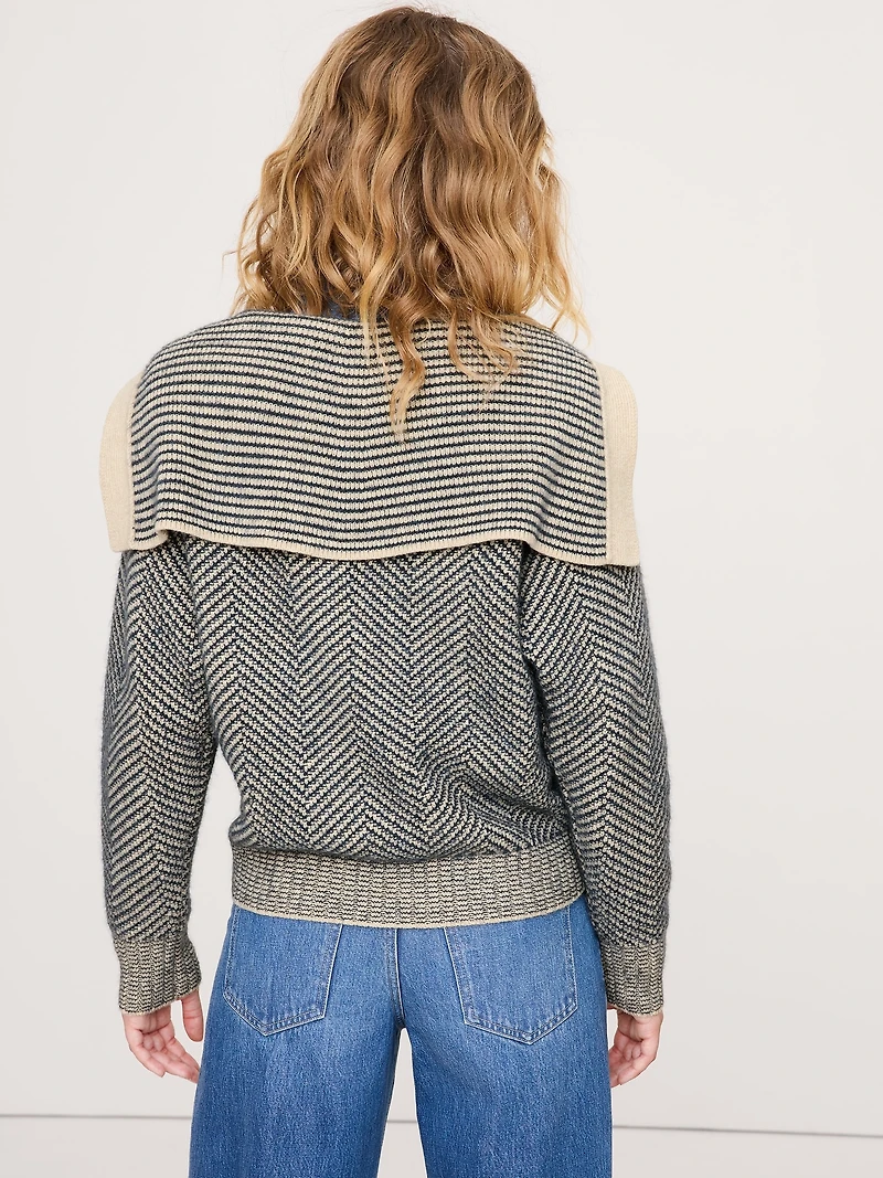 Herringbone Jacquard Sailor Sweater