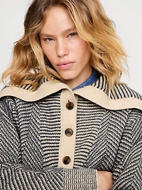Herringbone Jacquard Sailor Sweater