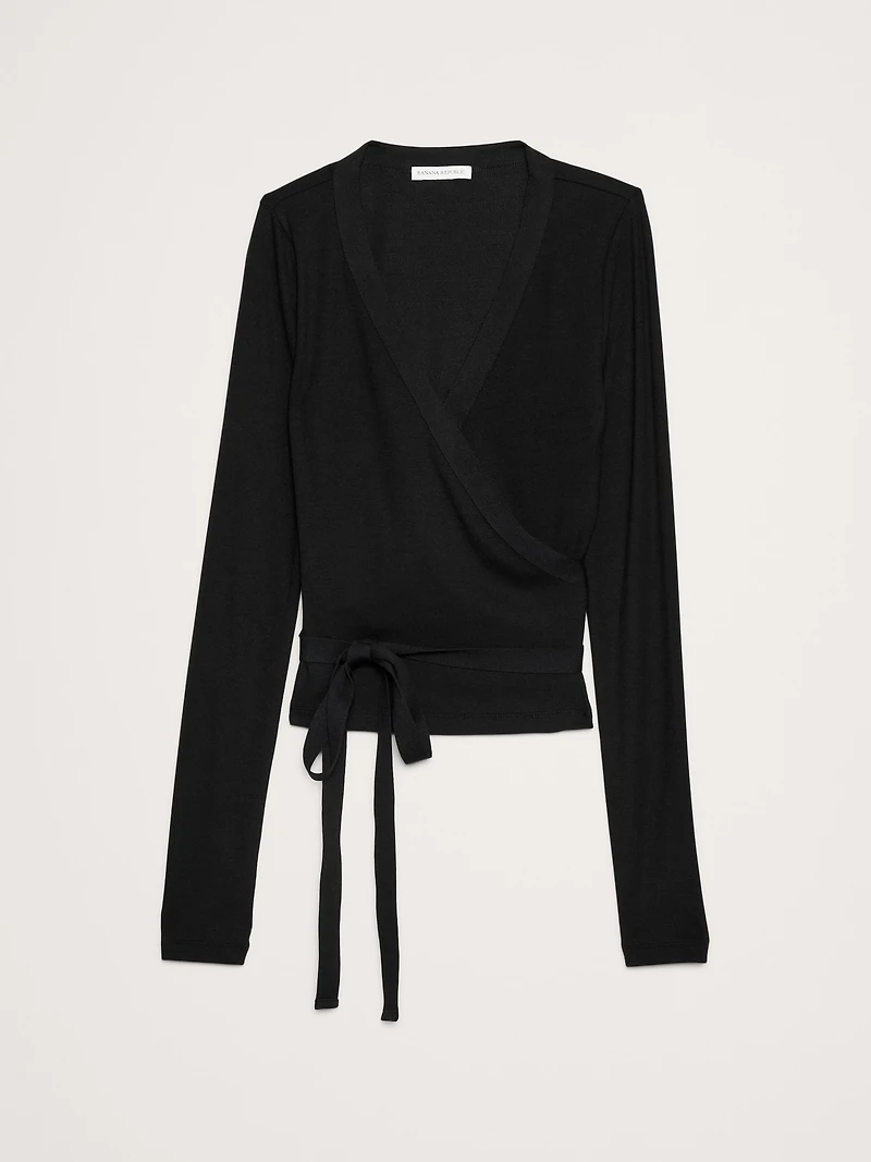 Ribbed Wrap Top
