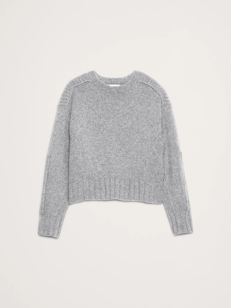 Merino-Cashmere Ribbed-Panel Sweater
