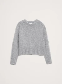 Merino-Cashmere Ribbed-Panel Sweater