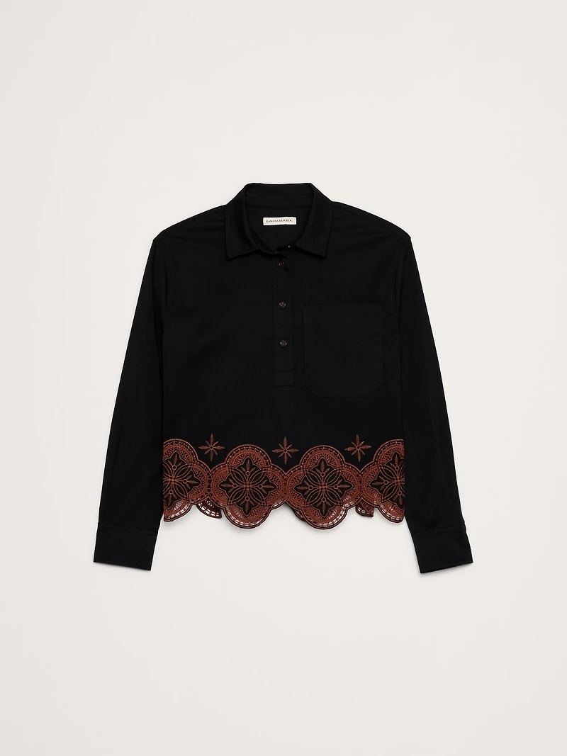Embroidered Popover Shirt