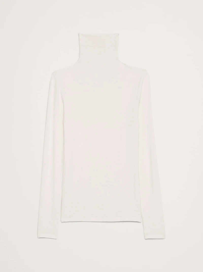 Luxe Wool-Blend Turtleneck T-Shirt