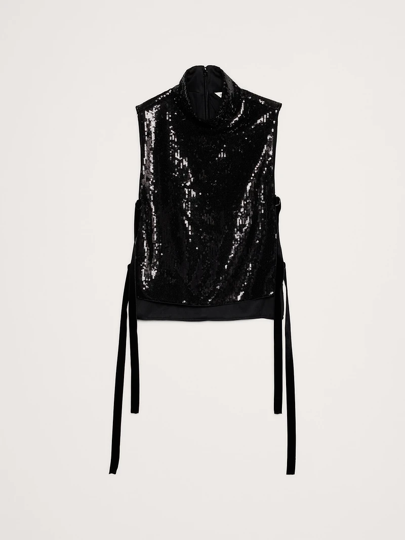 Sequin Open-Side Top
