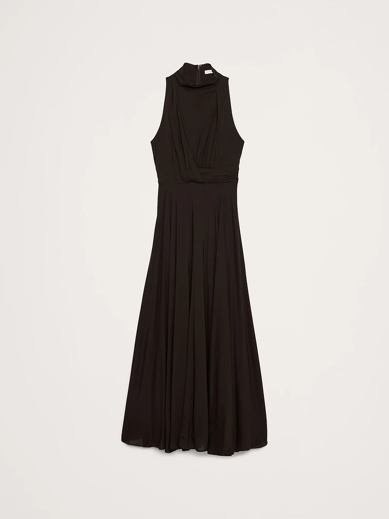 Stretch-Crepe Maxi Dress