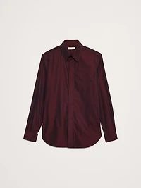 Slim-Fit Cotton Poplin Tuxedo Shirt