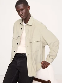 Loose-Fit Diamond Corduroy Overshirt
