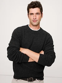 Italian Merino-Cashmere Waffle-Knit Sweater