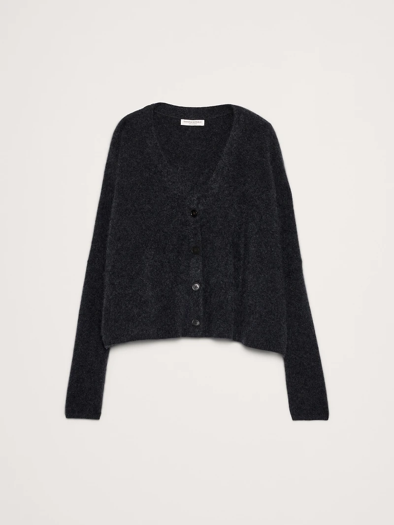 Oversized Lightweight Brushed Cashmere Cardigan