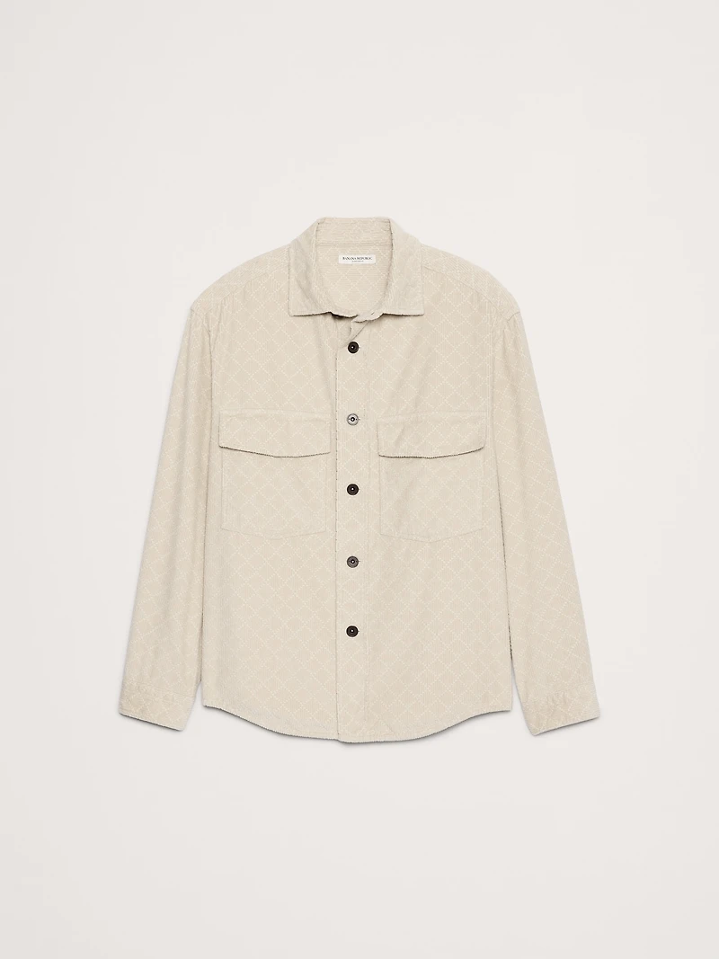 Loose-Fit Diamond Corduroy Overshirt