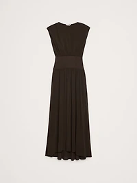 Stretch-Crepe Drop-Waist Maxi Dress