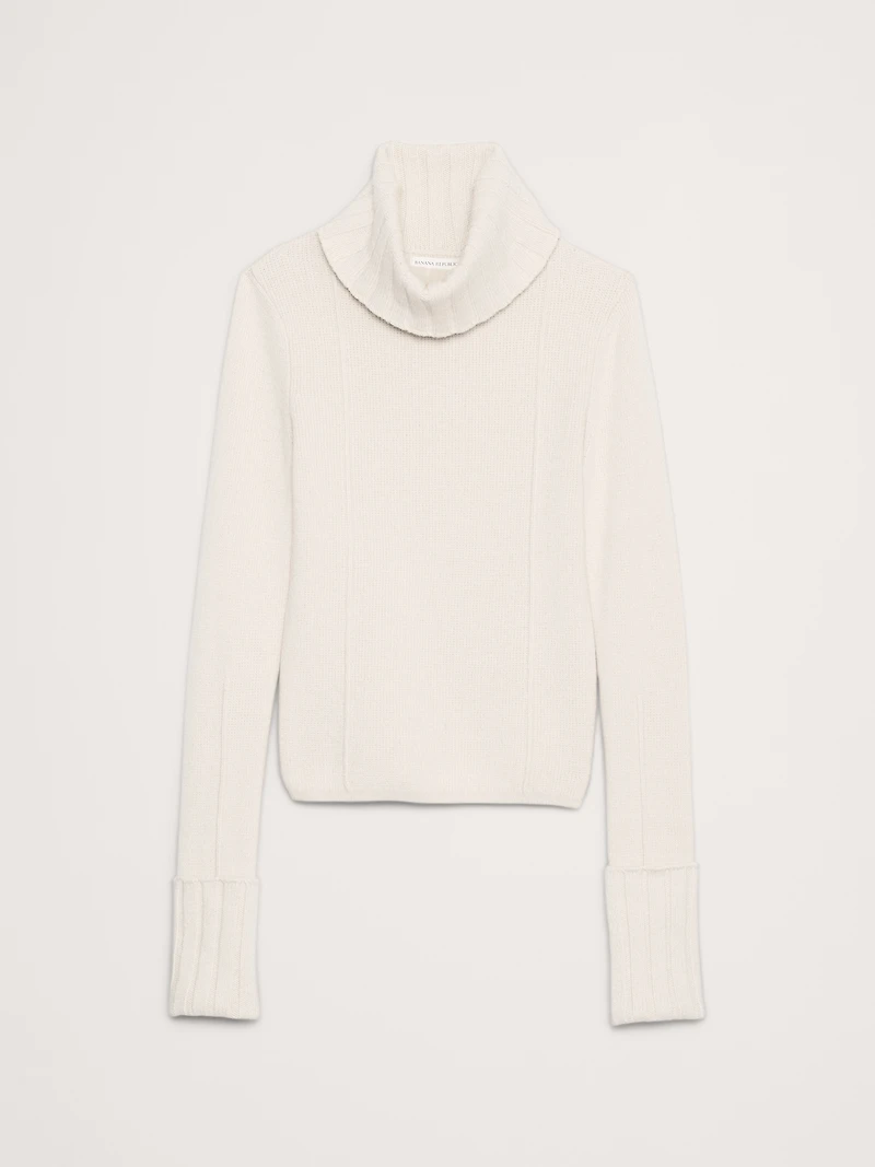 Merino-Cotton Turtleneck Sweater