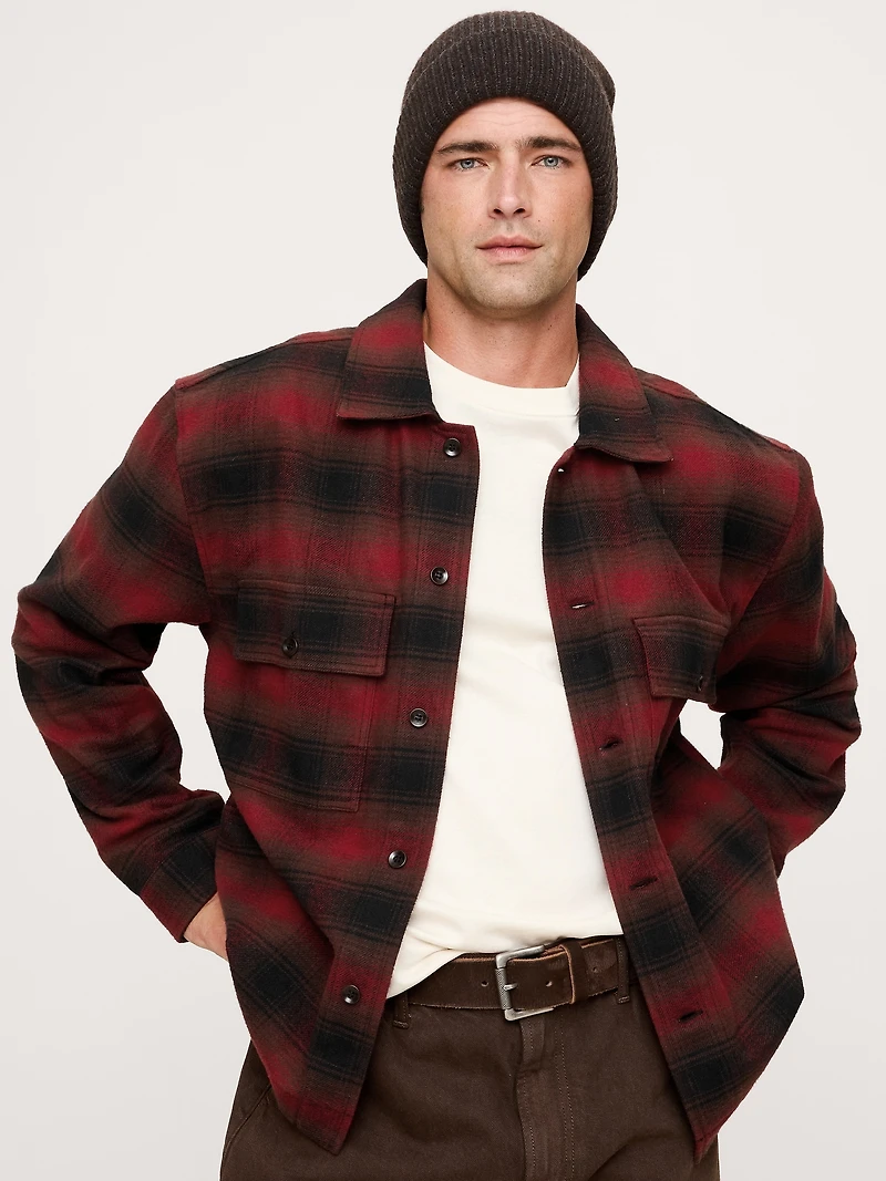 Relaxed-Fit Plaid Flannel Overshirt