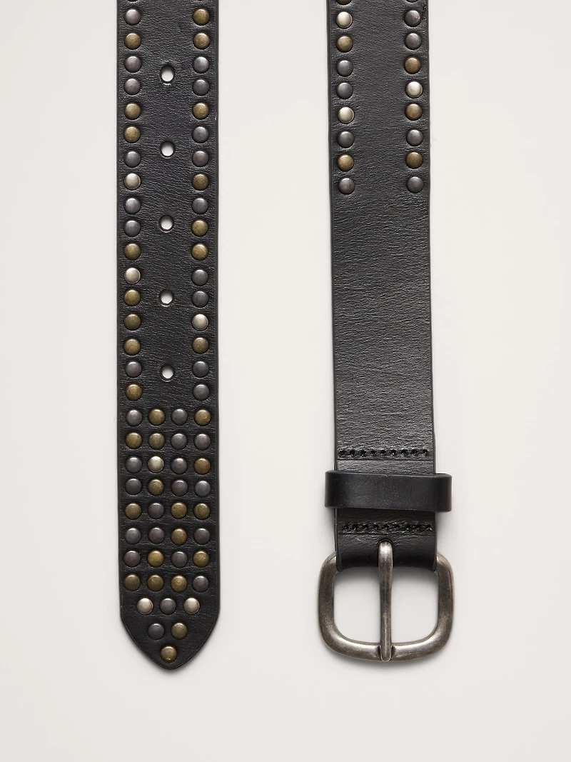 Studded Leather Belt
