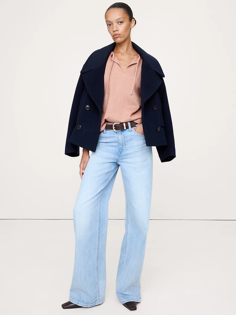 Flannel Peasant Blouse