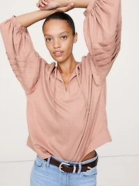 Flannel Peasant Blouse