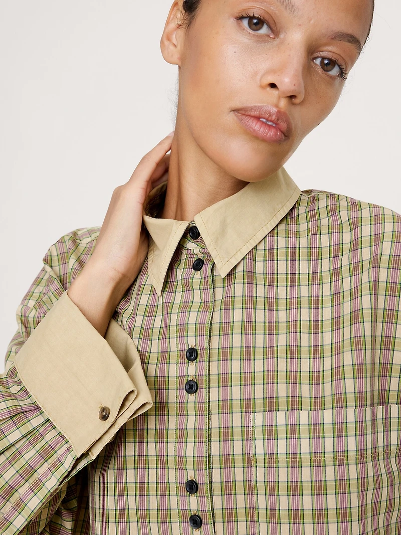 Oversized Cotton Poplin Banker Shirt