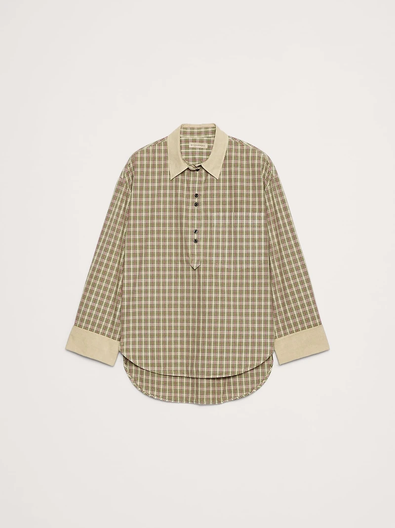 Oversized Cotton Poplin Banker Shirt