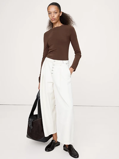 Luxe Wool-Blend Crew-Neck T-Shirt