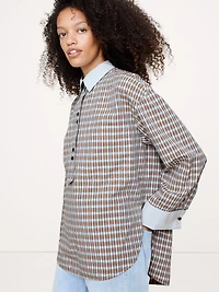 Oversized Cotton Poplin Banker Shirt