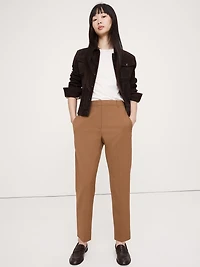 High-Rise Slim Italian Wool Ankle Pant