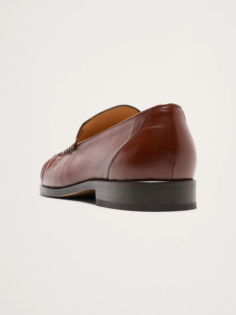 Leather Moc-Toe Loafer