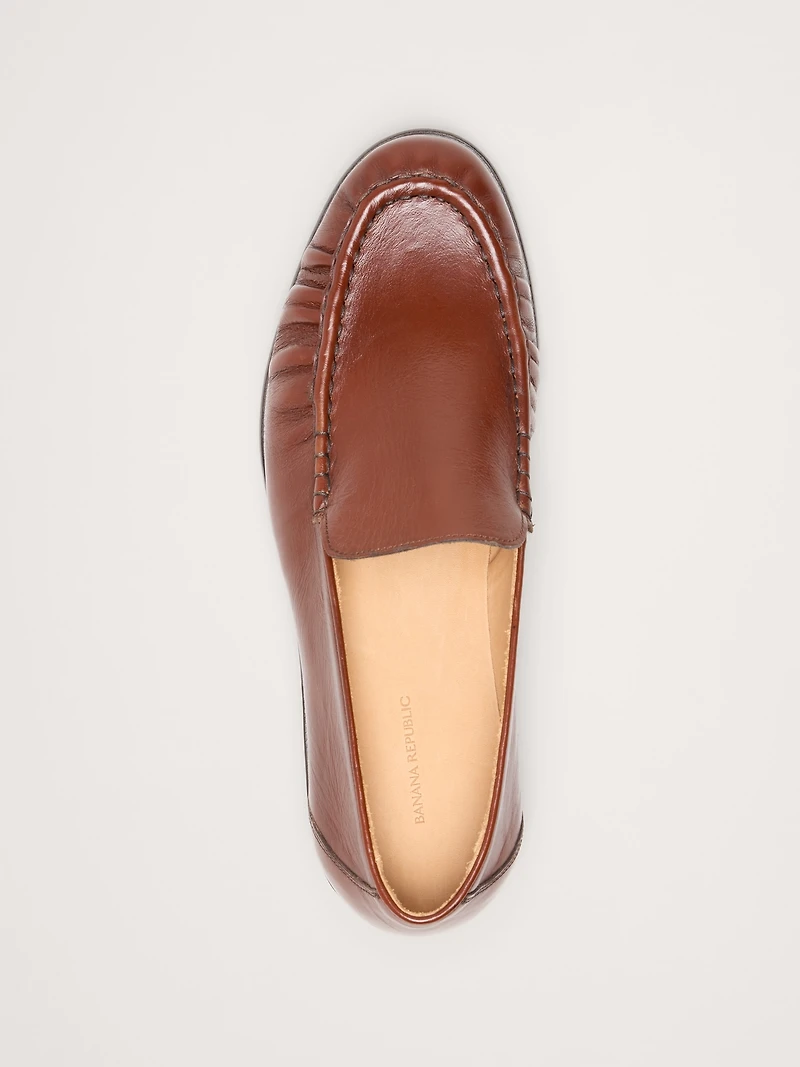 Leather Moc-Toe Loafer