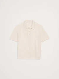 Cotton Honeycomb Sweater Polo