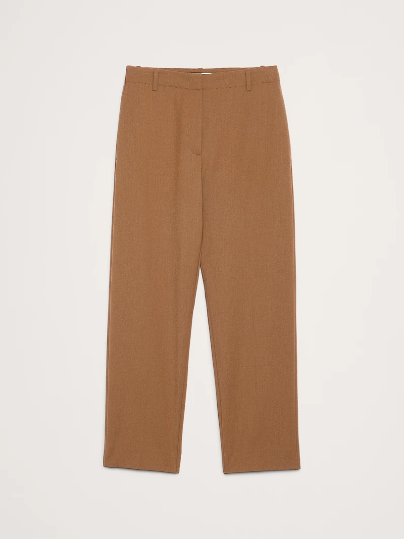 High-Rise Slim Italian Wool Ankle Pant