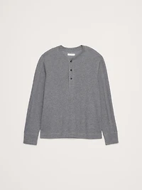 Slub Double-Knit Henley T-Shirt