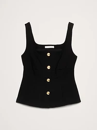 Everywhere Ponte Square-Neck Peplum Top