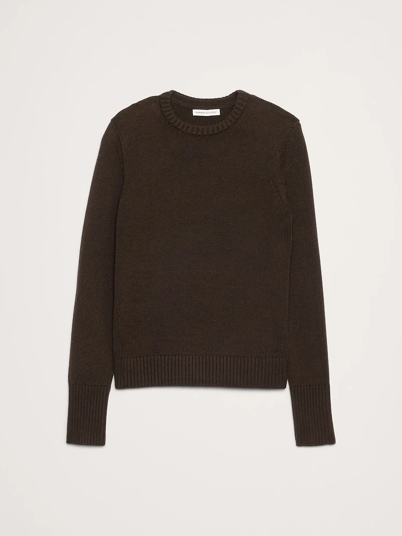 Cotton-Silk Crew-Neck Sweater