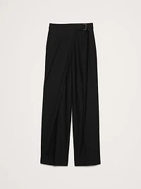 High-Rise Straight Crossover Flannel Pant