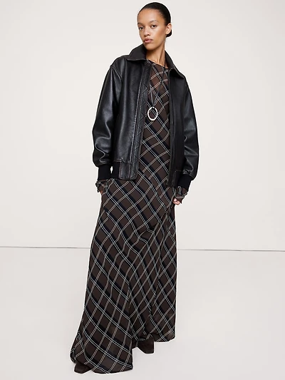 Bias-Cut Chiffon Maxi Dress