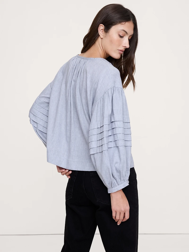 Flannel Peasant Blouse