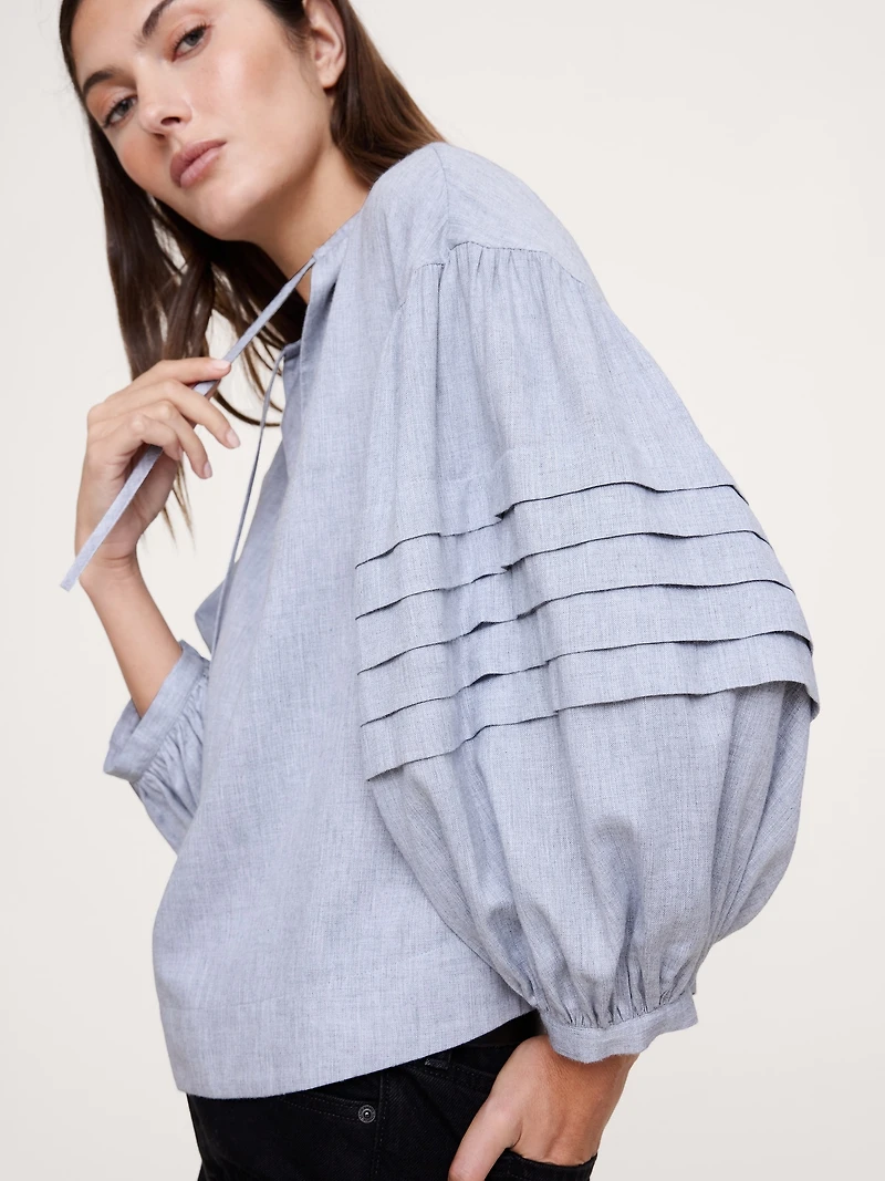 Flannel Peasant Blouse