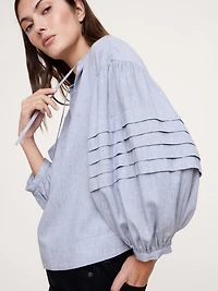 Flannel Peasant Blouse