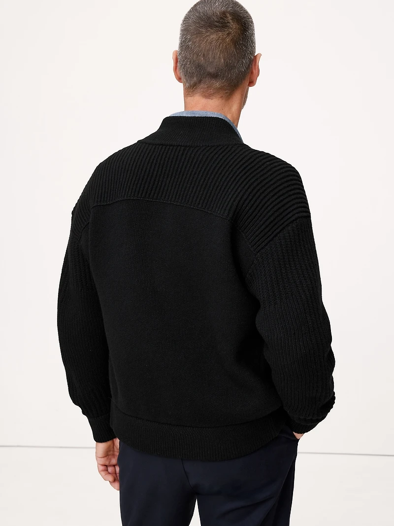 Merino-Blend Sweater Bomber