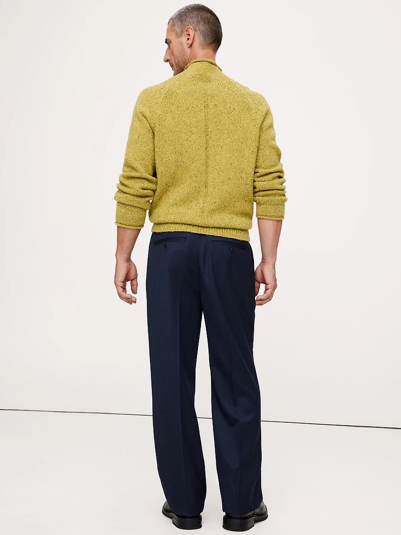 Straight Pleated Twill Dress Pant