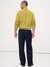 Straight Pleated Twill Dress Pant