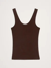 Sheer Lyocell-Wool Scoop-Neck Tank