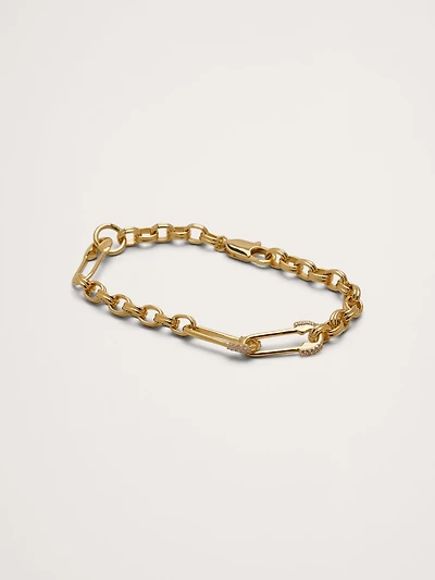 Rhinestone Safety Pin Bracelet