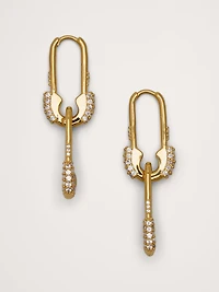 Rhinestone Safety Pin Earrings