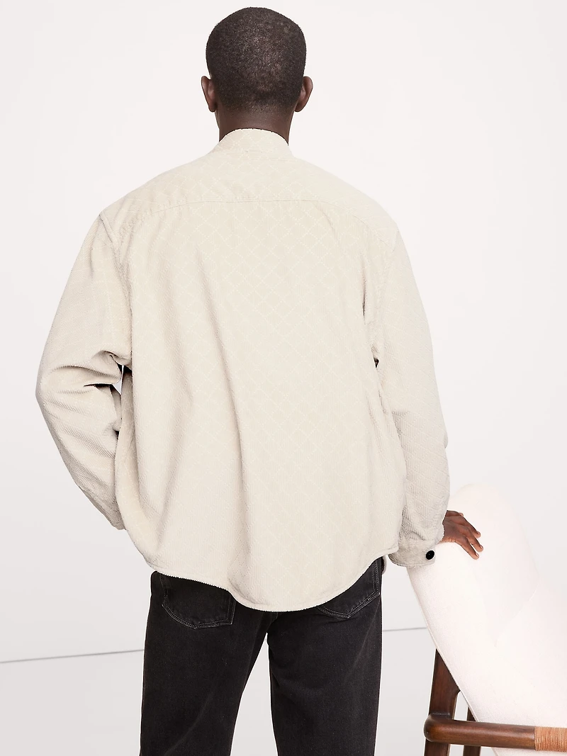Loose-Fit Diamond Corduroy Overshirt